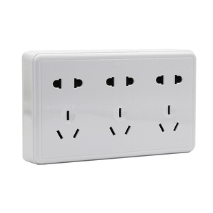 正泰开关插座家用86型明装墙壁面板 多孔 三位五孔十五孔15插座1c