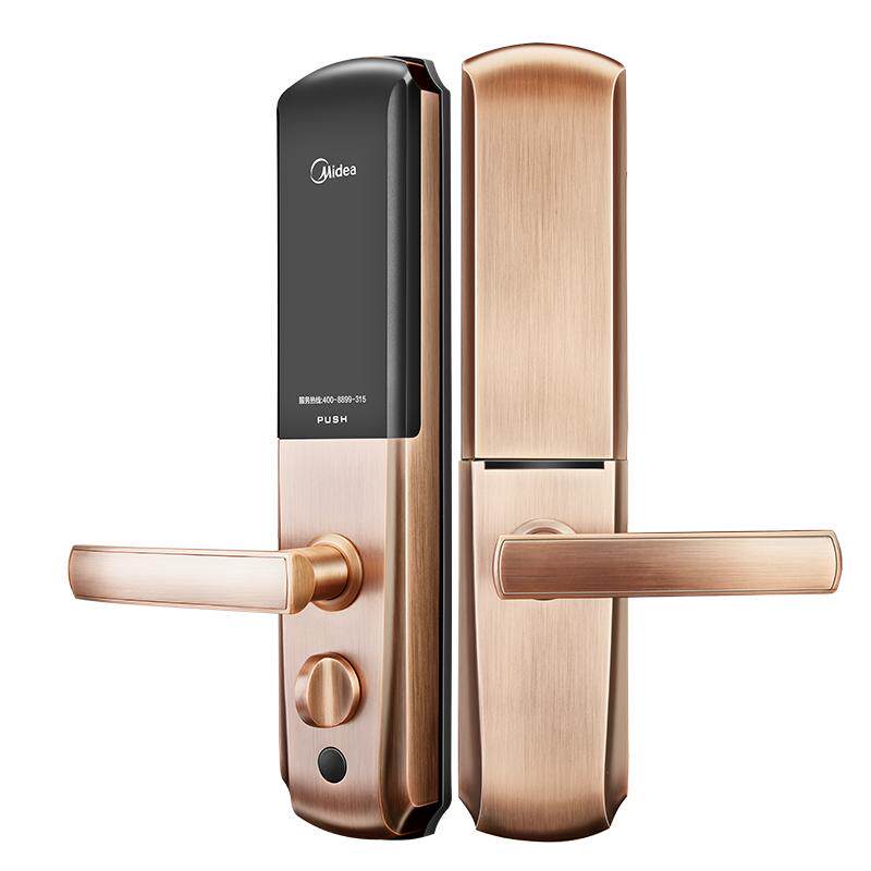 美的指纹锁家用防盗门智能锁手机远程开门滑盖电子锁指纹密码锁