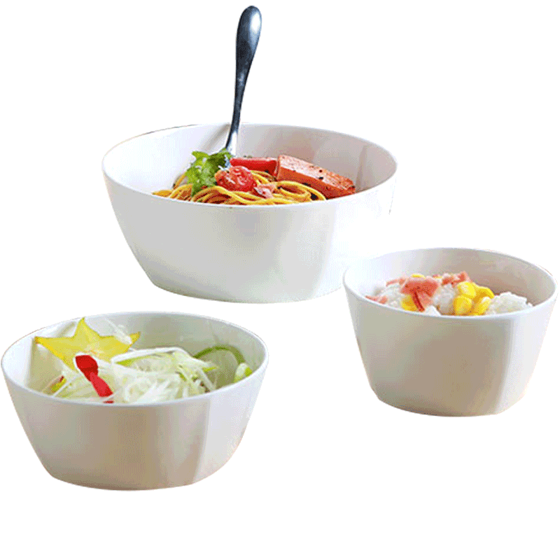 骨瓷碗家用米饭碗汤碗陶瓷泡面碗创意沙拉方碗大小甜品拉面碗餐具