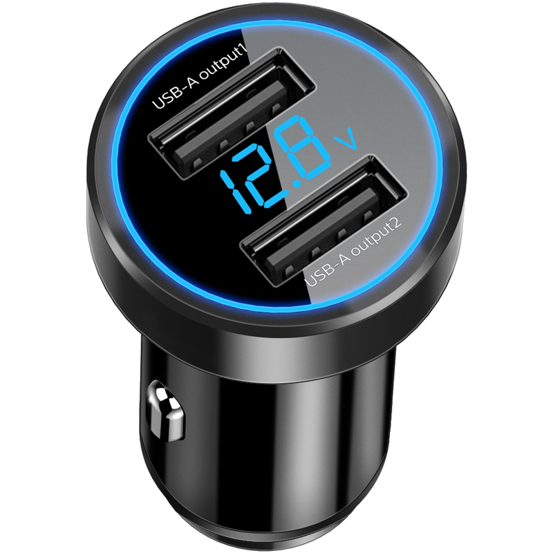 飞利浦车载充电器快充一拖二车充汽车车用usb接口点烟器转换插头