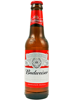 前红 budweiser百威小瓶瓶装啤酒小麦啤酒经典醇正275ml*24瓶整箱