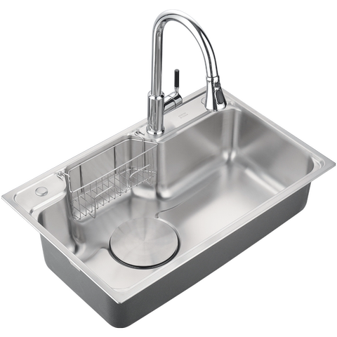 箭牌水槽单槽厨房洗菜盆304不锈钢洗菜池水池家用单盆大单槽