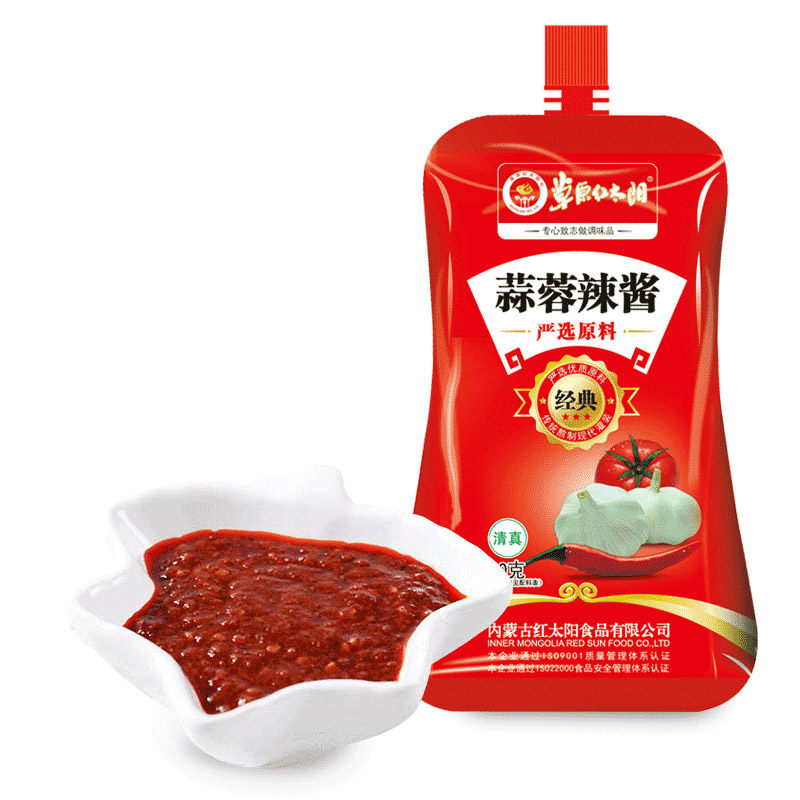草原红太阳蒜蓉辣酱300g*4