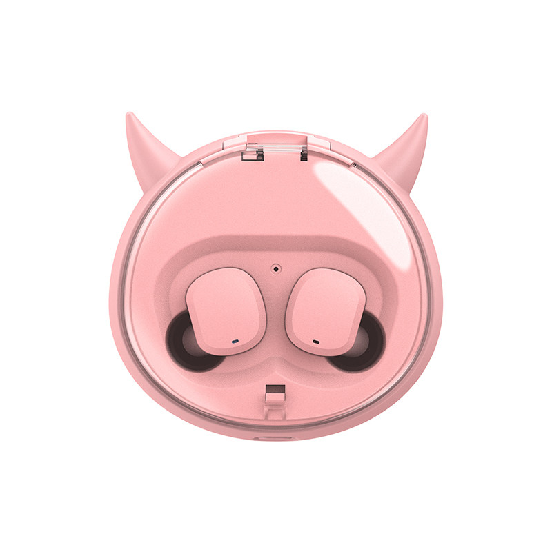 高颜值蓝牙耳机粉色ins风 无线耳机女生可爱潮入耳式隐形通用双耳