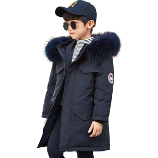 儿童羽绒服男2019新款韩版男童洋气中长款冬季中大童装加厚外套潮