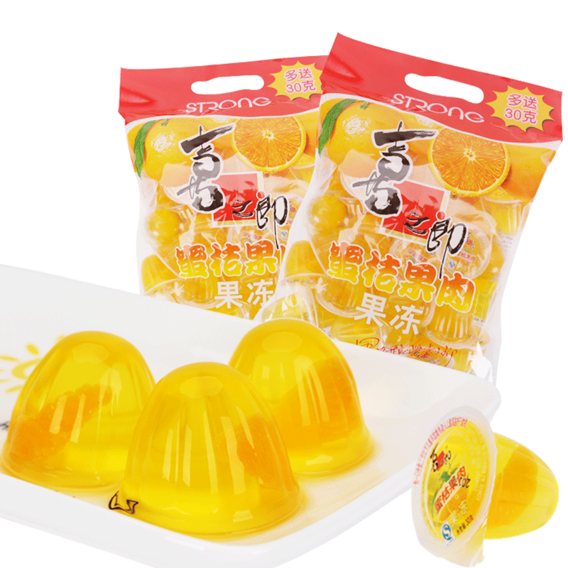 喜之郎食品旗舰店蜜桔果肉果冻990g*2袋橘子果冻零食大礼包