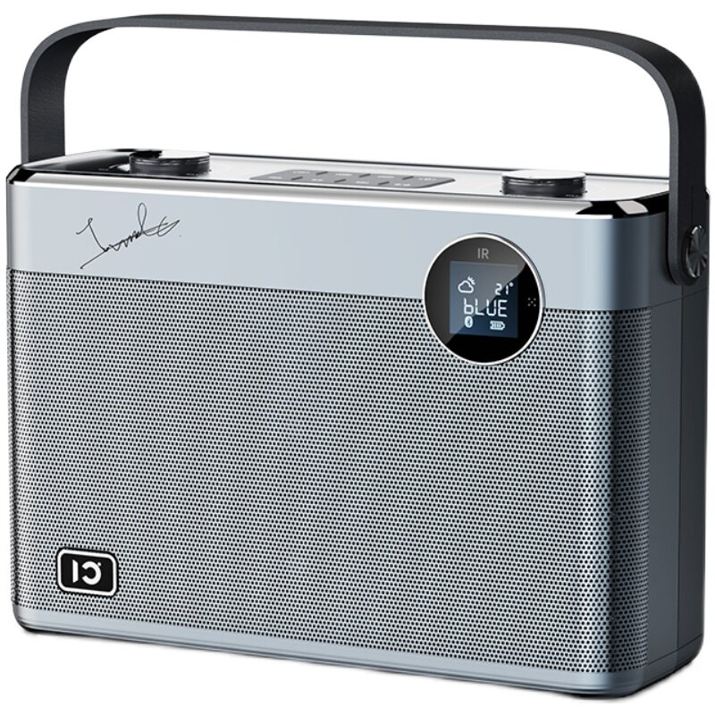 十度t11 家用手提唱歌音响无线蓝牙k歌hifi音箱低音炮带双话筒