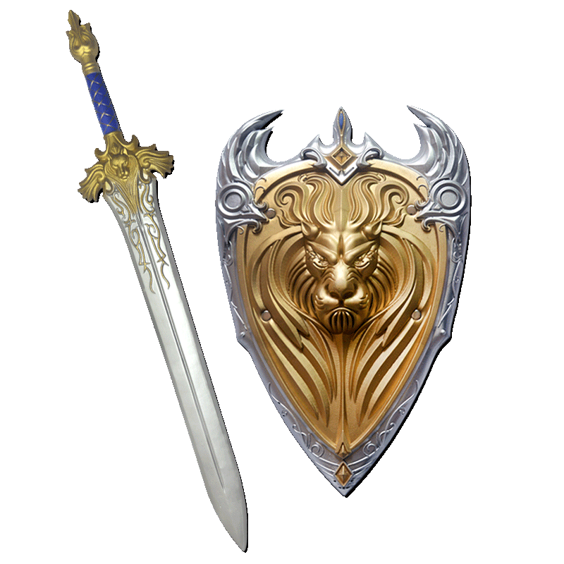 egui儿童玩具刀剑盾牌组合 影视表演武器道具模型 网咖酒吧装饰