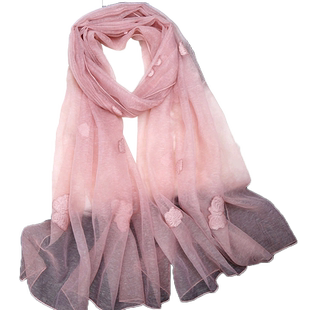 纯色丝巾韩版亚麻围巾女夏长款防晒披肩春秋纱巾透气加大秋冬薄