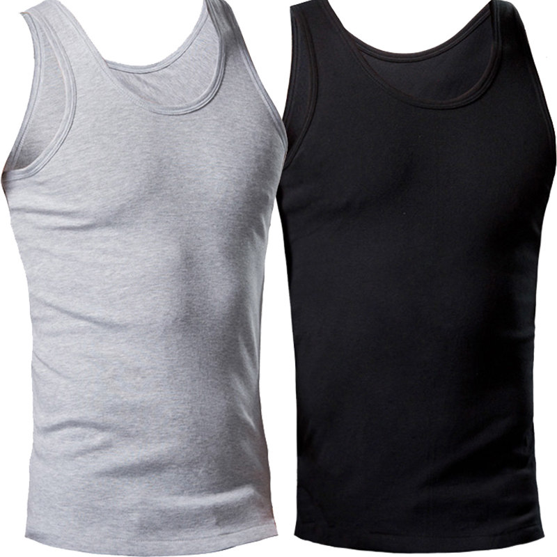 宝派白色男士汗衫背心纯棉青年跨栏吊带运动紧身工字无袖打底衫潮