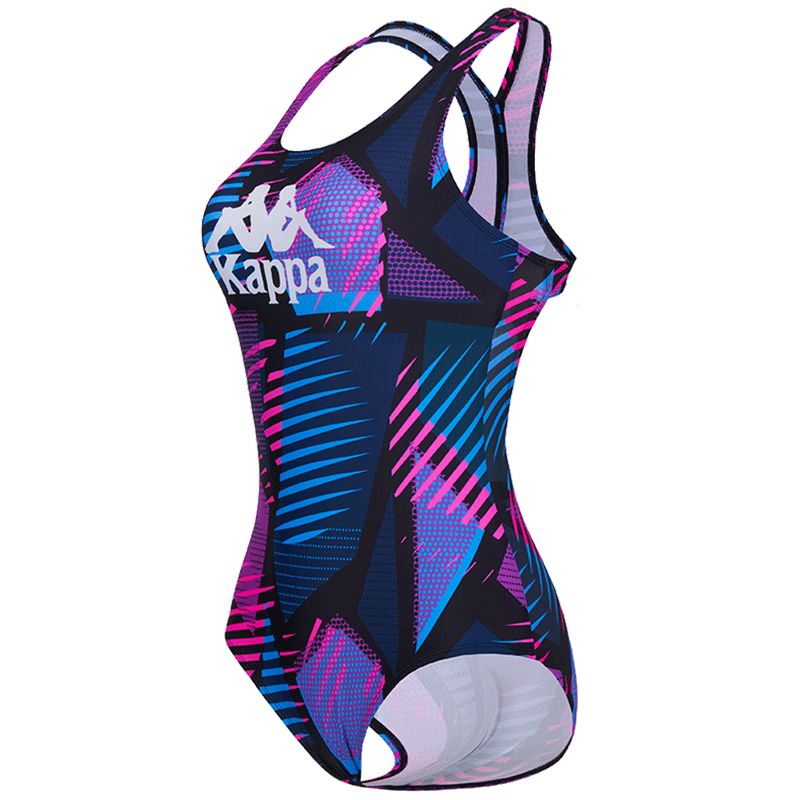 kappa卡帕泳衣女ins风时尚连体三角运动遮肉显瘦保守泡温泉游泳衣