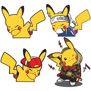 皮卡丘汽车贴纸卡通划痕遮挡车贴纸