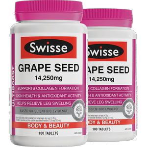 【直营】澳大利亚 Swisse进口葡萄籽片180粒*2原花青素