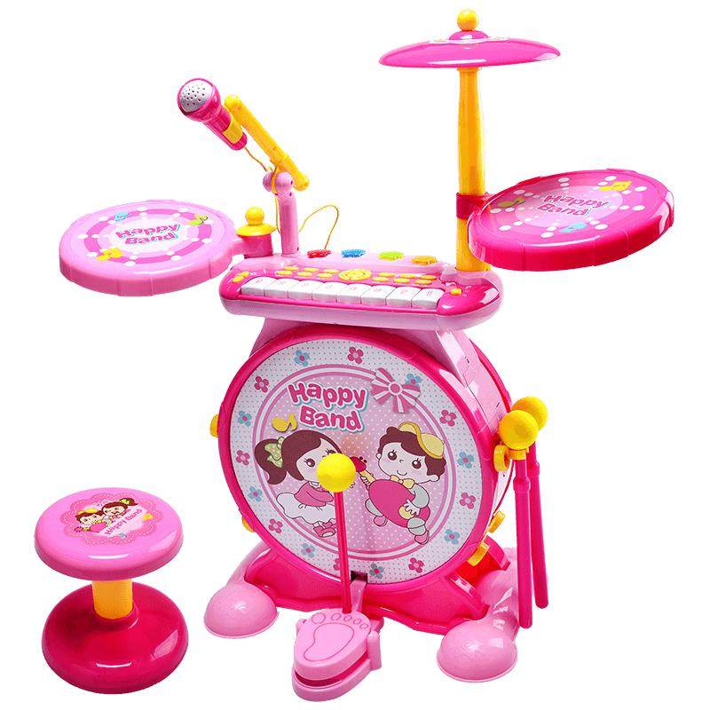 宝丽架子鼓玩具儿童初学者打鼓乐器1-3-6岁宝宝音乐电子琴男女孩