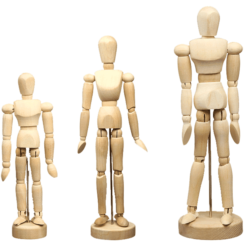 博格利诺画画用木头人偶关节人模型速写绘画用小人木手12寸灵活可动木