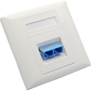 86型双口sc光纤面板双网络网线光钎插座两位电脑宽带信息墙壁插口