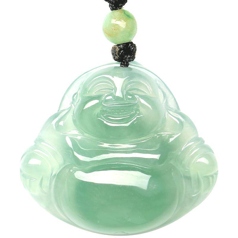七彩云南翡翠佛公玉佛吊坠女款挂件冰种飘花糯种弥勒佛玉石玉吊坠