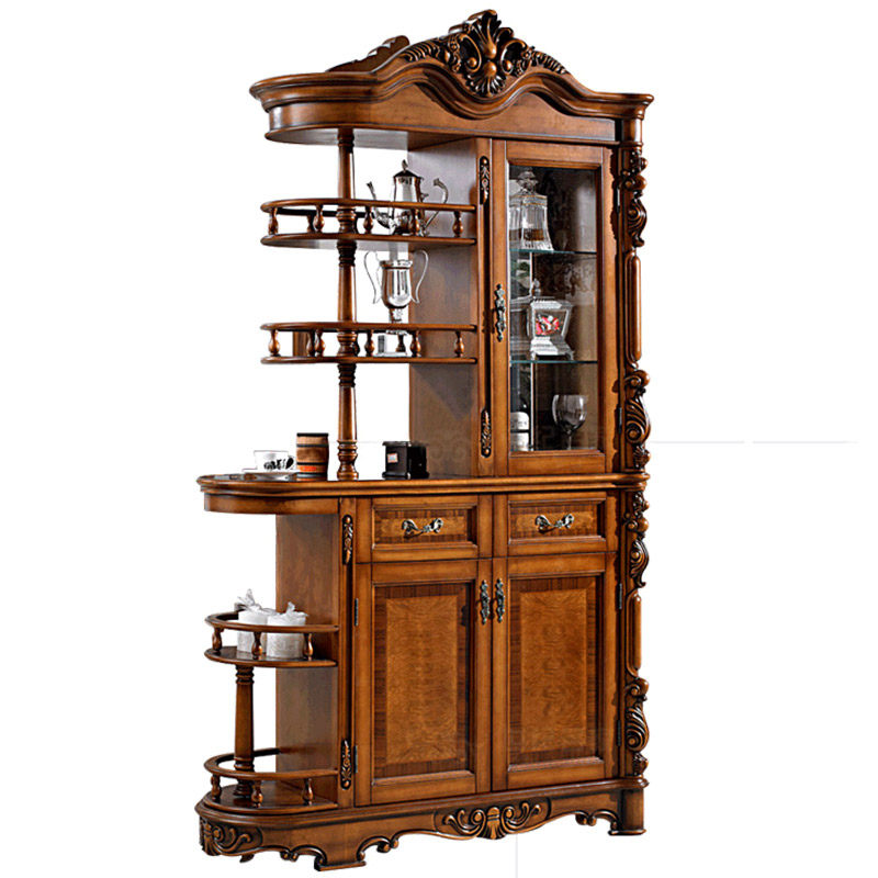 美式进门玄关柜隔断柜客厅双面屏风酒柜装饰柜欧式实木储物柜家用