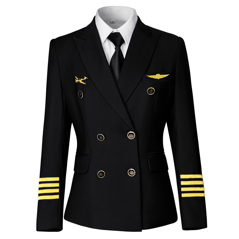 机长制服女航空飞行员空姐乘务员空少职业工作西装外套保安地勤服