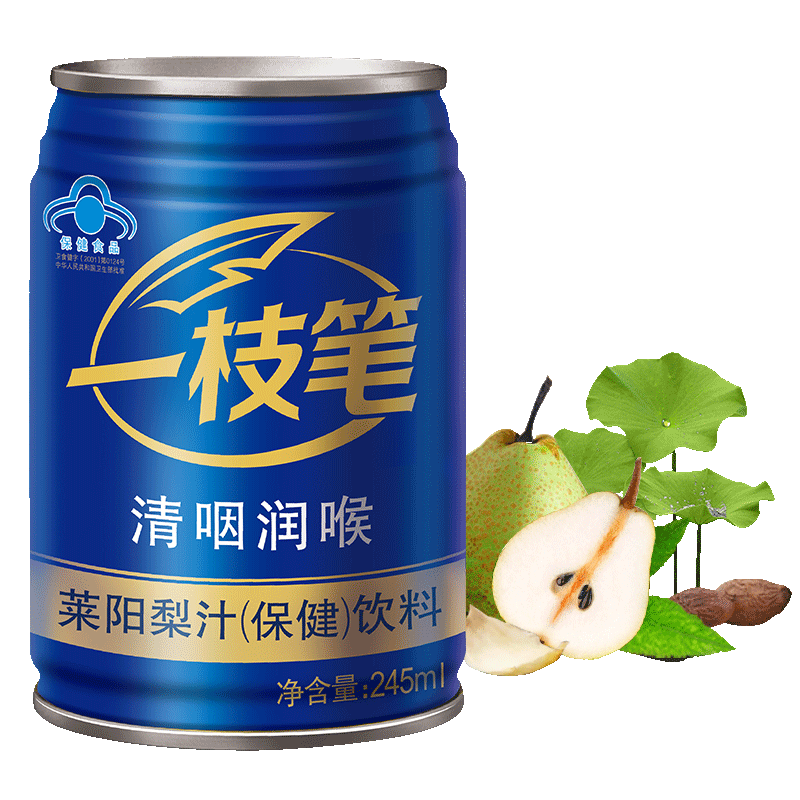 一枝笔莱阳梨汁果味绿色饮品清咽润喉保健功能性饮料245ml*6罐装