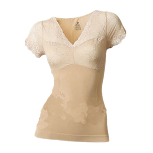 正品安美拉塑身衣d510曲美人塑身背心上衣塑型美体蕾丝上衣 券     券