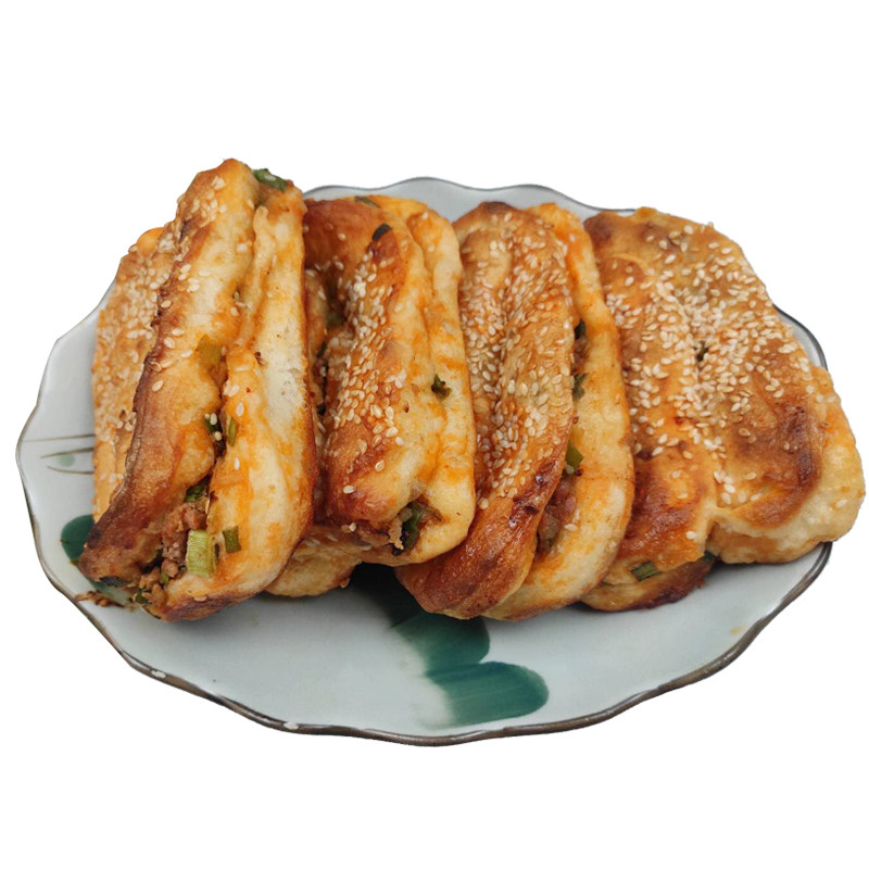 湖北仙桃土特产邱记鲜肉锅盔现做猪油锅块特色小吃早餐碳火烧饼