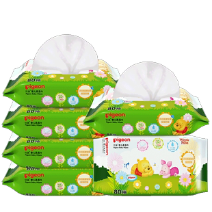 【贝亲官方旗舰店】新品迪士尼婴儿湿巾棉柔湿纸巾80抽6连包PL350