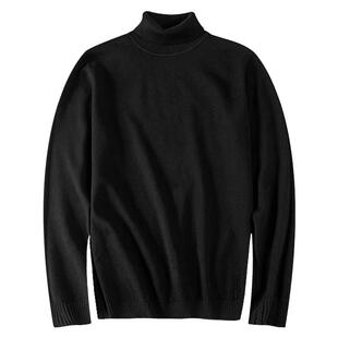 高领毛衣男韩版修身2021新款宽松打底衫纯黑色情侣线衣针织衫潮