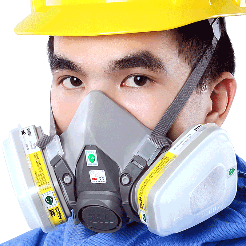 3m6200防毒面具喷漆油漆专用防护口罩防化工气体甲醛工业粉尘面罩