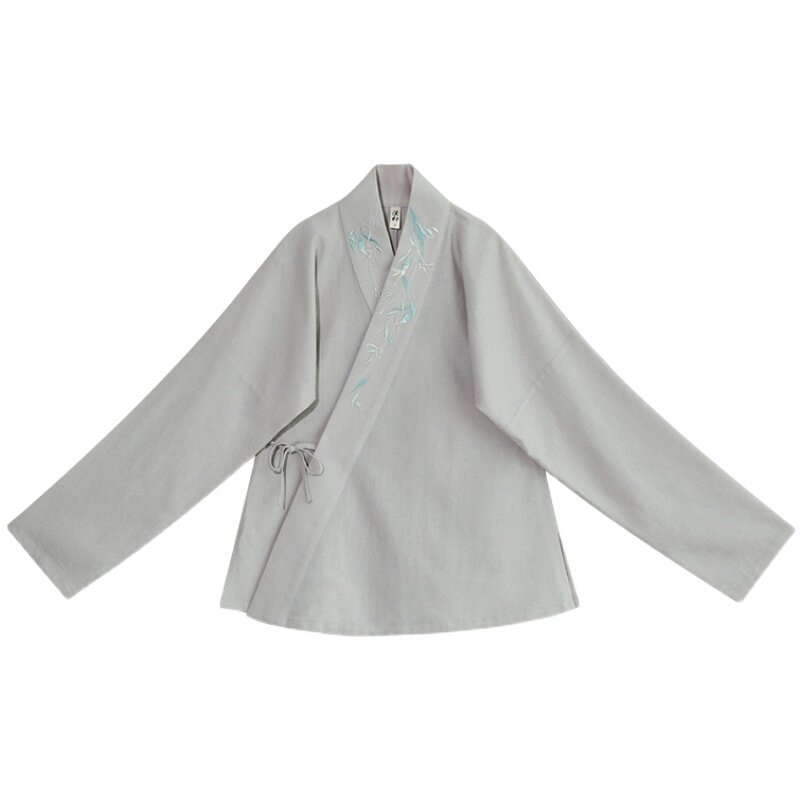 青青子竹 清水溪汉初原创 男女同款汉服刺绣广袖对襟交领上衣春款