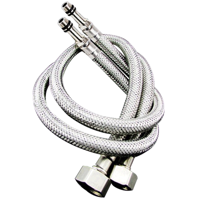 潜水艇水龙头软管水管厨房冷热4分进水管304不锈钢丝编织尖头软管