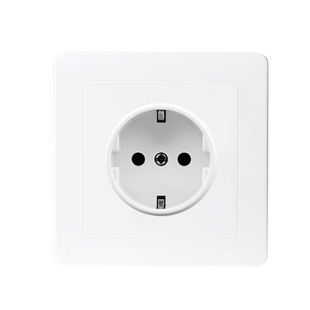 16a 欧标德式插座面板 86型圆孔墙壁电源插座 欧规欧式俄罗斯开关