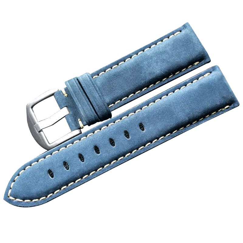 特价手工制作柔软真皮表带16 18 20 22 24 26mm 复古男小牛皮表带