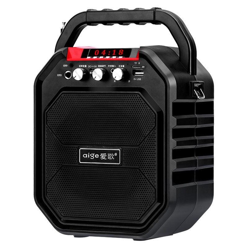 爱歌便携式无线蓝牙音箱户外广场舞音响超重低音炮小型手机播放器家用