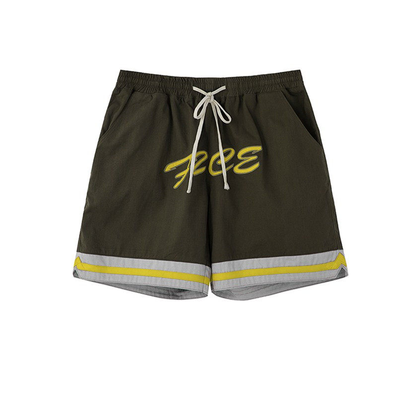 face2face原创美潮夏新款短裤大logo刺绣男短裤沙滩裤休闲裤 - f2ce线