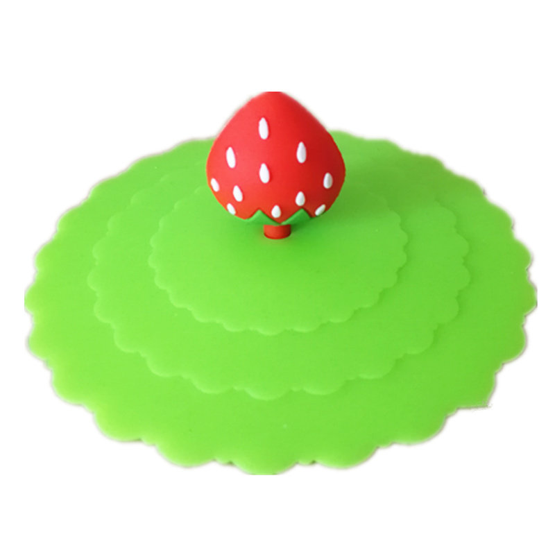 卡通环保硅胶盖防尘盖马克杯盖子魔术盖密封水杯盖万能盖通用杯盖