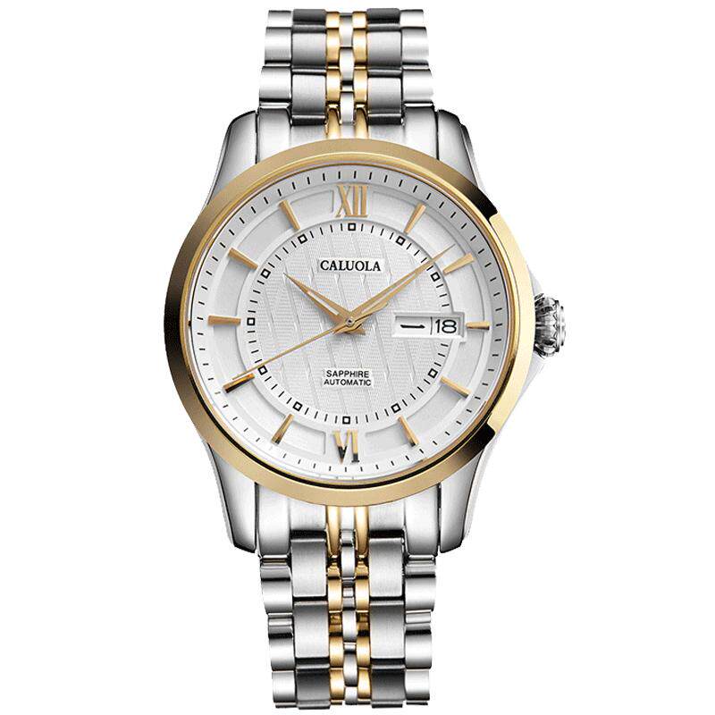 卡罗莱全自动机械表钢带男士手表商务休闲时尚男表腕表防水ca1157