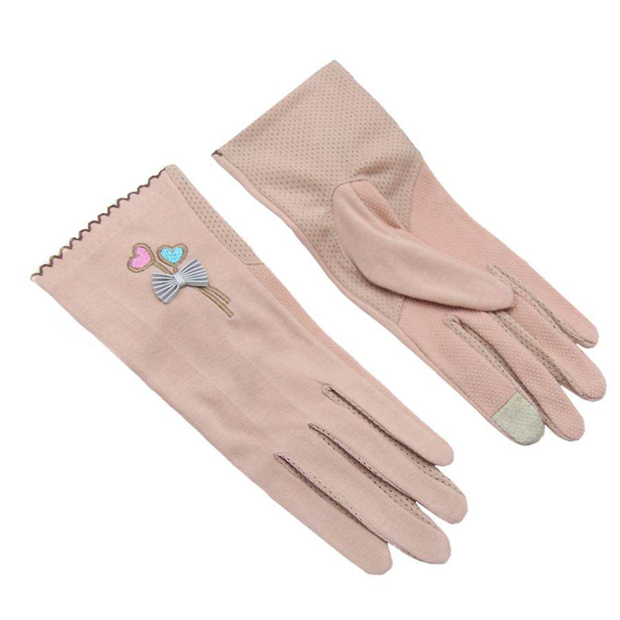 手套女薄款春秋季弹力防滑透气短款纯棉骑车触屏开车防晒女士夏天