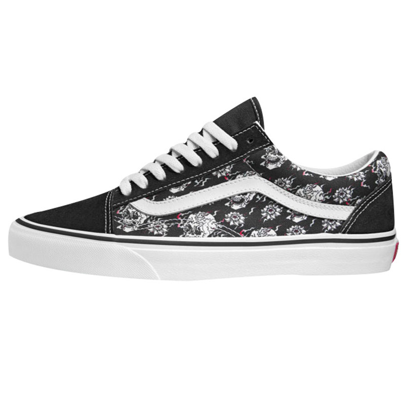 vans范斯男女old skool骷髅印花图案低帮休闲板鞋vn0a38g118c