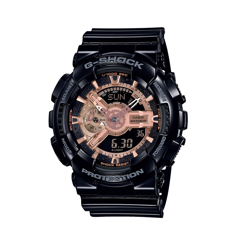 ga-110mmc casio旗舰店玫瑰黑金潮流手表男卡西欧官网g-shock官方