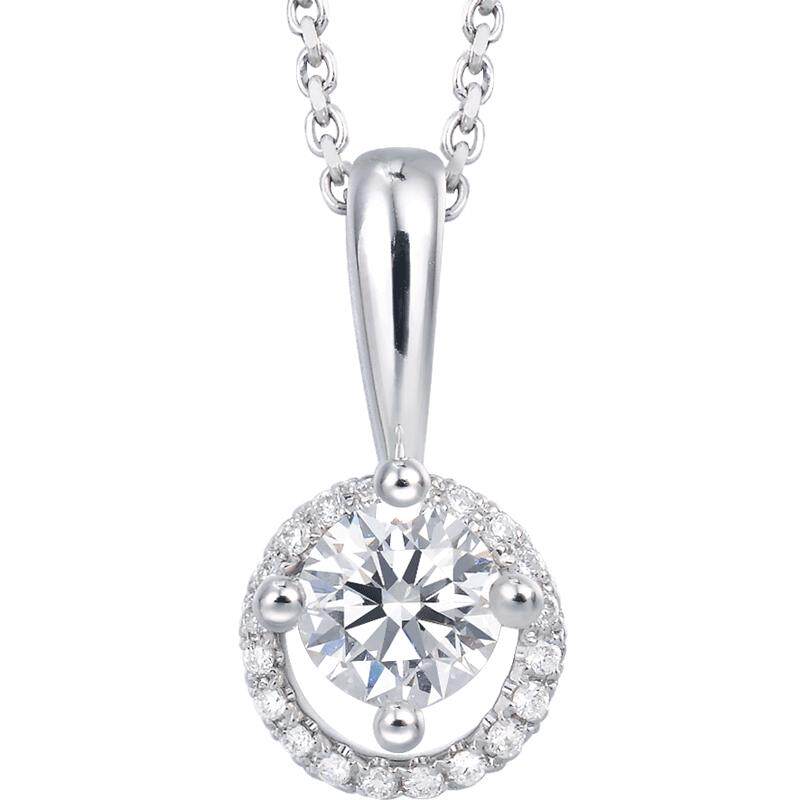 周生生18k白色黄金炫动系列钻石吊坠不含项链48154p