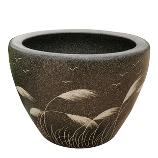 陶缸景德镇陶瓷鱼缸客厅阳台落地水缸养鱼庭院大缸种植睡莲荷花缸 券