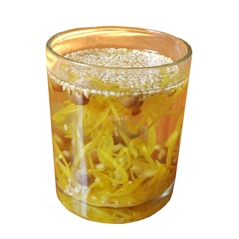 江西特产修水盐菊花茶组合芝麻黄豆萝卜丁炒米相料茶传统盐腌皇菊