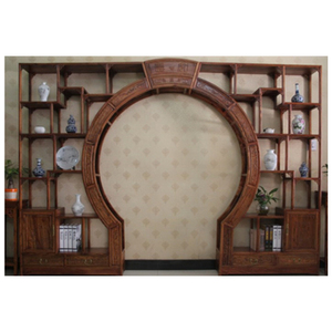 实木月洞门圆月亮拱形客厅靠背景墙