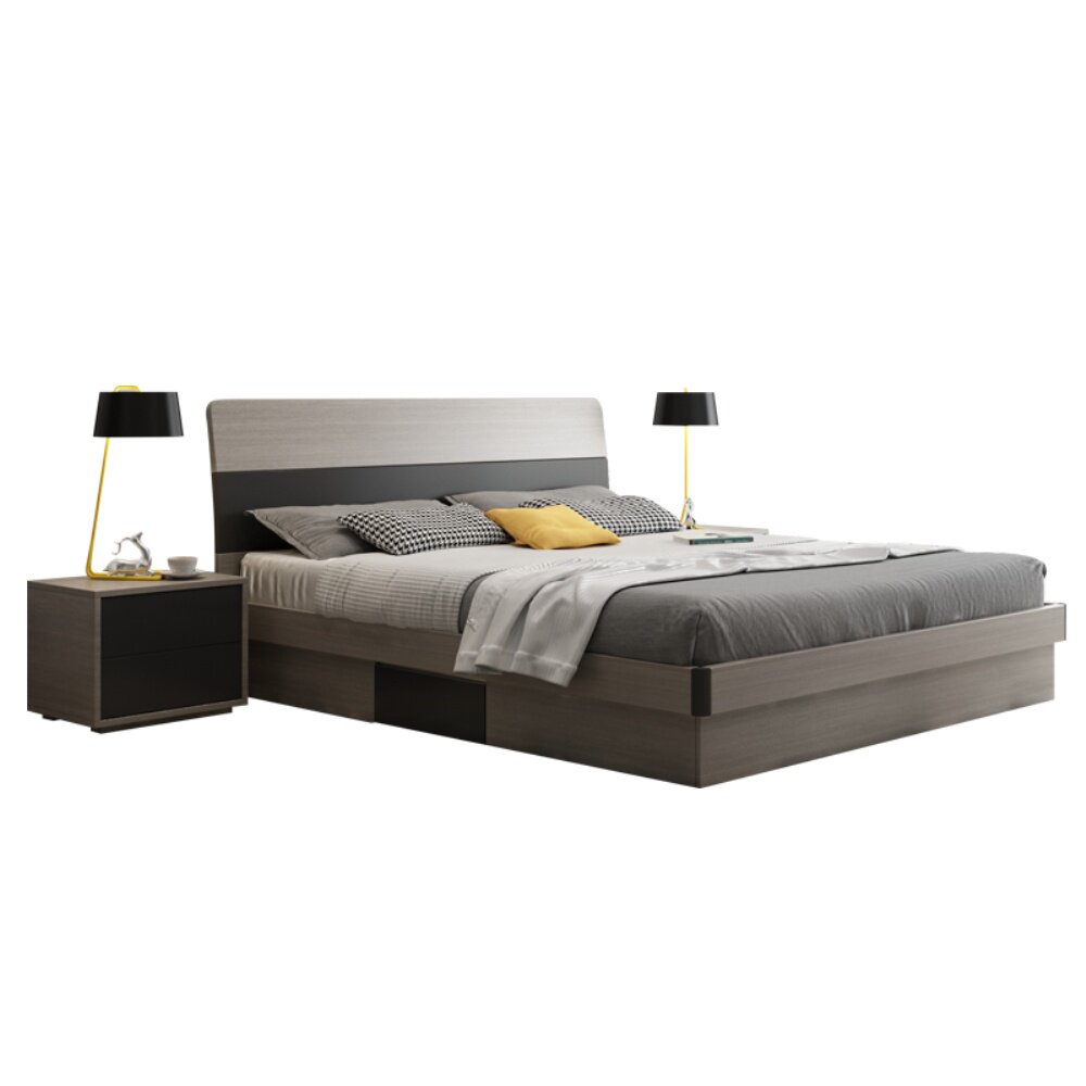 双人床北欧现代简约主卧储物床高箱床出租房小户型床1.8米1.