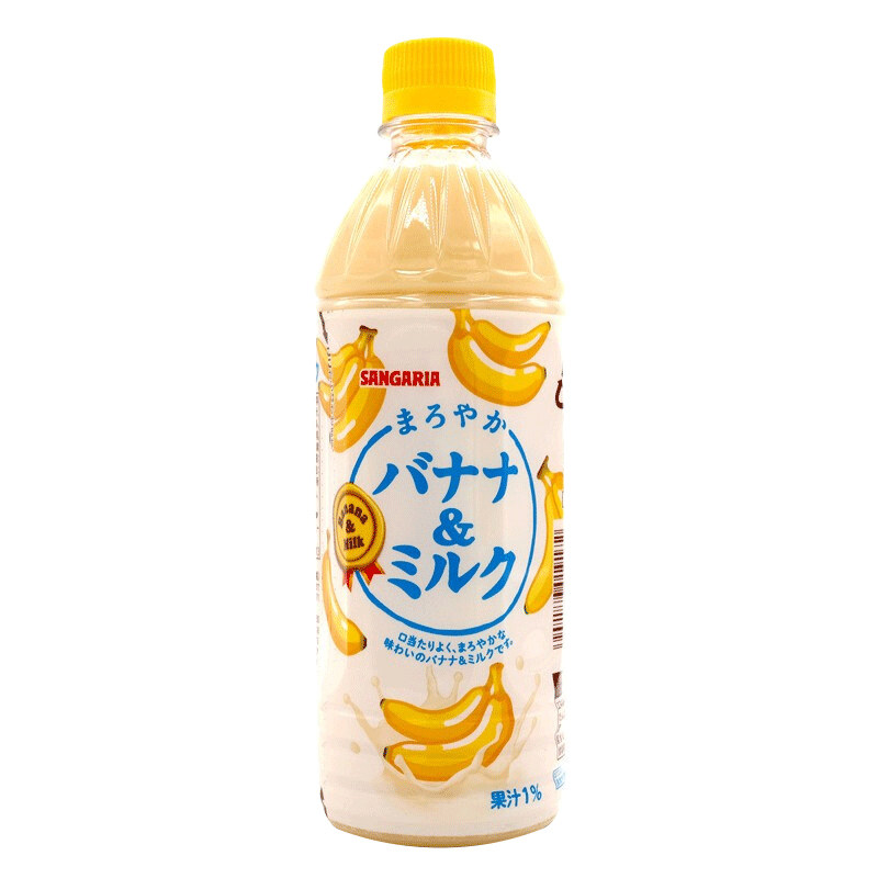 日本进口三佳丽sangaria草莓牛奶香蕉牛奶味早餐奶饮料400ml4瓶