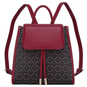 沙驰女包新款时尚休闲印花旅行包女士双肩背包女高档多功能小包包