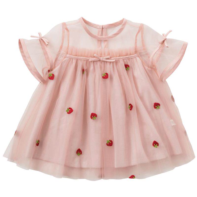 戴维贝拉童装新款女童夏装女孩洋气连衣裙 宝宝公主裙子儿童纱裙