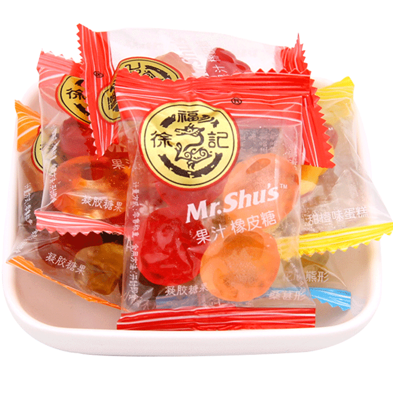 徐福记橡皮糖qq果汁软糖1000g混合结婚喜糖果散装批发过年货零食 - 五