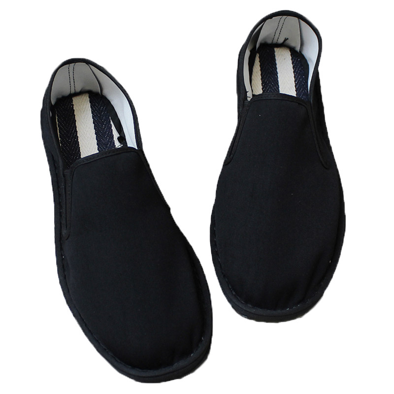 老北京经典黑色手工西山布鞋男防臭休闲社会工作开车一脚蹬懒人鞋